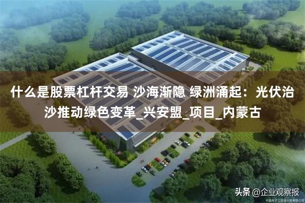 什么是股票杠杆交易 沙海渐隐 绿洲涌起：光伏治沙推动绿色变革_兴安盟_项目_内蒙古